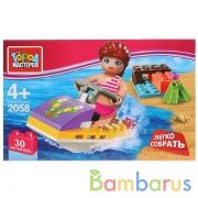 Игрушка конструктор "Город мастеров" девочка на скутере, 30 дет., в русс. кор. в кор 80шт | фото №0