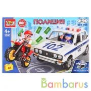 Конструктор lada-2106:погоня за мотоциклистом, 61 дет. (легко собрать) Город мастеров в кор.80шт | фото №0