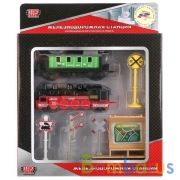 НАБОР ЖЕЛЕЗНОДОРОЖНОЙ ТЕХНИКИ "ТЕХНОПАРК" МЕТАЛЛ. 7,5СМ, С АКСЕСС. В РУСС. КОР. в кор.2*24шт | фото №0