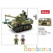 Конструктор пласт. танк с фигурками, 344дет. в русс. кор. в кор.16шт | фото №0