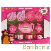 НАБОР ПОСУДЫ "ИГРАЕМ ВМЕСТЕ" МАША И МЕДВЕДЬ В РУСС. КОР. в кор.2*12шт | фото №0