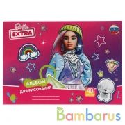 Альбом д/рис БАРБИ 40л, скл, диз 1, барби экстра Умка в кор.20шт | фото №0