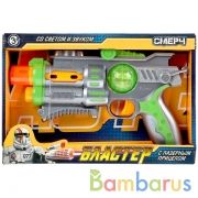 Бластер на бат. свет+звук, лазерный прицел, кор. ИГРАЕМ ВМЕСТЕ в кор.2*48шт | фото №0