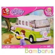 Конструктор пласт. трейлер с фигуркой, 158дет. в русс. кор. 23*18*4см в кор.60шт | фото №0