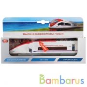 Машина металл Поезд скоростной 18,5см, свет+звук,инерц., открыв. двери в кор. Технопарк в кор.2*24шт | фото №0