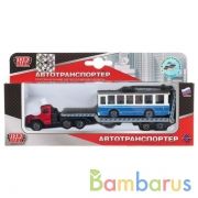 МАШИНА "ТЕХНОПАРК" МЕТАЛЛ. УРАЛ. ТРАНСПОРТЕР 7,5СМ, С ДОП. МАШИНКОЙ В КОМПЛ. В КОР. в кор.2*72шт | фото №0