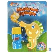 Пистолет мех. д/пускания мыл.пузырей в виде морск.конька, 60мл, блистер ИГРАЕМ ВМЕСТЕ в кор.2*90шт | фото №0