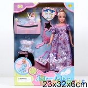 Кукла беременная (съемный живот) + 2 ребенка, с аксесс., в ассорт. в кор. 32*23*6см (С) в кор.24шт | фото №0