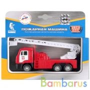Машина металл KAMAZ ПОЖАРНАЯ МАШИНА, 12 см, двери, подв.дет., инерц., кор. Технопарк в кор.2*24шт | фото №0