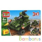 Конструктор ТАНК 3в1, 58 дет. Город мастеров в кор.80шт | фото №0