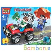 Конструктор "полицейская погоня на парашюте", с фигурками, 64дет. в кор. Город мастеров в кор.2*40шт | фото №0