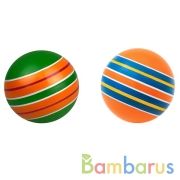 МЯЧ Д. 125ММ СЕРИЯ "ПОЛОСАТИКИ" РУЧНОЕ ОКРАШ.  (ТРОПИНКИ) в кор.25шт | фото №0