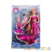 Набор из 2-х кукол (мама-русалочка + дочь) (с ногами) с аксесс., в ассорт. в пласт.кор. в кор2*12наб | фото №0