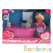 Кукла, ТМ Карапуз, Машенька 12см, в наборе ванна с душем, питомец, аксесс. в русс. кор. в кор.2*24шт | фото №0