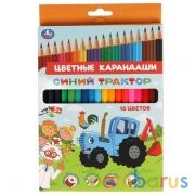 Набор цветных карандашей Синий ТРАКТОР 18цв, шестигранные Умка в кор.20*8наб | фото №0