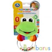 Текстильная игрушка погремушка лягушка на блистере Умка в кор.240шт | фото №0