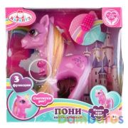 Пони 15 см светится рог, озвученный, поет песню, расческа в комплекте, КАРАПУЗ в кор.36шт | фото №0
