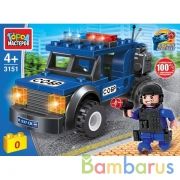 Конструктор ПОЛИЦЕЙСКИЙ ДЖИП, 63 дет. Город мастеров в кор.80шт | фото №0