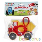 Игрушка дер. "Буратино" Каталка "Синий трактор Самосвал" 12см в кор.16шт | фото №0