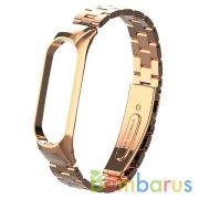 Сменный браслет Xiaomi Mi Band 5 металлический (Розовый) | фото №0