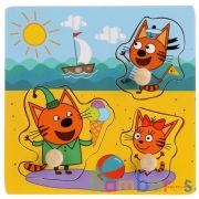 Игрушка дер. "Буратино" "Три кота", вкладыши Летние каникулы, 15х15см, термопленка в кор.200шт | фото №0