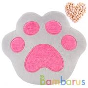 ИГРУШКА 3 В 1 С ВИШНЁВЫМИ КОСТОЧКАМИ "ЛАПА", СЕРО-РОЗОВАЯ  в кор.18шт | фото №0