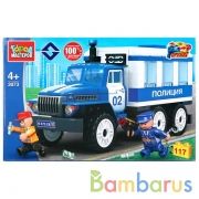 Конструктор "Город мастеров" полицейский урал, с фигурками, 117дет. в русс. кор. в кор.2*18шт | фото №0