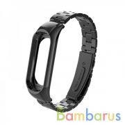 Сменный браслет Xiaomi Mi Band 5/6 металлический (Черный) | фото №0