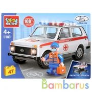 LADA конструктор LADA 4х4 СКОРАЯ ПОМОЩЬ, 47 дет. (легко собрать) Город мастеров в кор.80шт | фото №0
