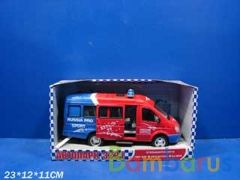 Машина инерц. свет+звук, открыв. двери, русс. дизайн 9098-B в русс. кор. 23*12см в кор.2*12шт | фото №0