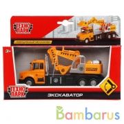 ЭКСКАВАТОР "ТЕХНОПАРК" МЕТАЛЛ. ИНЕРЦ. ДЛИНА 16СМ, ПОДВИЖ. ЭЛЕМЕНТЫ В РУСС. КОР. в кор.2*60шт | фото №0