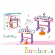 Пианино (электроорган) на бат. со светом, с микрофоном+стул в кор. в кор.5шт | фото №0