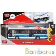 ТРОЛЛЕЙБУС "ТЕХНОПАРК" МЕТАЛЛ. ИНЕРЦ. ОТКРЫВ. ДВЕРИ 4307 В РУСС. КОР. 18СМ в кор.2*24шт | фото №0