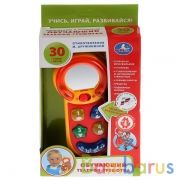 Обучающий телефон-трещотка на бат., свет+звук, Стихи М.Дружининой,учим цифры,фразы "УМКА" в кор.48шт | фото №0