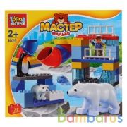 КОНСТРУКТОР "ГОРОД МАСТЕРОВ" БОЛЬШИЕ КУБИКИ: ЖИВОТНЫЕ СЕВЕРА, 32 дет. В РУСС. КОР. в кор.36шт | фото №0