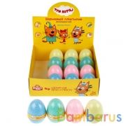 Набор шарик. мелкозерн. не застыв. пластил Мультиарт  Три Кота, 175 мл/яйцо, 16/диспл в кор.3уп | фото №0