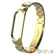 Сменный браслет Xiaomi Mi Band 5 металлический (Золотой) | фото №0