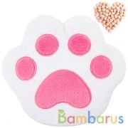 ИГРУШКА 3 В 1 С ВИШНЁВЫМИ КОСТОЧКАМИ "ЛАПА" БЕЛО-РОЗОВАЯ  в кор.18шт | фото №0