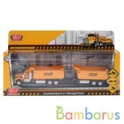 ТМ Технопарк. Машина металл "САМОСВАЛ С ПРИЦЕПОМ" 25,5см, подвиж. элементы в кор. в кор.2*36шт | фото №0