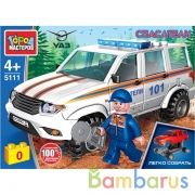 UAZ конструктор uaz patriot спасателей, 45 дет. (легко собрать) Город мастеров в кор.80шт | фото №0