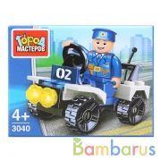 Конструктор "Город мастеров" полицейская машина, с фигуркой, 27дет. в русс. кор. в кор.2*120шт | фото №0