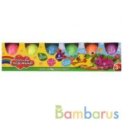 Набор шарикового крупнозерн. не застыв. пластилина с блеск. MultiArt 6 цв., глаза, яйца в кор.4*12шт | фото №0