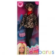 КУКЛА 29СМ, ТМ КАРАПУЗ, СОФИЯ В ЛЕОПАРДОВОМ ПАЛЬТО И ШАПКЕ, С АКСЕСС. В РУСС. КОР. в кор.36шт | фото №0