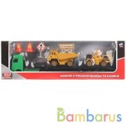 НАБОР СТРОИТЕЛЬНОЙ ТЕХНИКИ "ТЕХНОПАРК" МЕТАЛЛ. 1:43 С АКСЕСС. В РУСС. КОР. в кор.2*12шт | фото №0