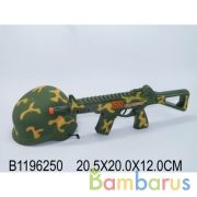 Набор военный (каска + автомат-трещетка) в сетке в кор.2*48шт | фото №0