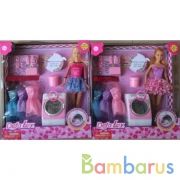 КУКЛА, СО СТИРАЛЬНОЙ МАШИНКОЙ НА БАТ. СО ЗВУКОМ, С ОДЕЖДОЙ И АКСЕСС., В АССОРТ. В КОР. в кор.6шт | фото №0