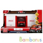 Игрушка пластик свет-звук ПОЖАРНАЯ ЧАСТЬ 22 см, ворота, LADA 4x4, кор. Технопарк в кор.2*18шт | фото №0