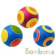 МЯЧ Д. 150ММ СЕРИЯ "КРУЖОЧКИ" РУЧНОЕ ОКРАШ. (ФОНАРИК, СВЕТОФОР, КОЛЕЧКО) в кор.16шт | фото №0