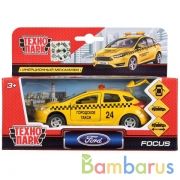 Машина металл FORD Focus хэтч. такси 12см, открыв. двери, инерц. в кор. Технопарк в кор.2*24шт | фото №0