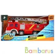 ПОЖАРНАЯ МАШИНА "ИГРАЕМ ВМЕСТЕ" НА БАТ. СВЕТ+ЗВУК В РУСС. КОР. 27*9*13,5СМ в кор.2*24шт | фото №0